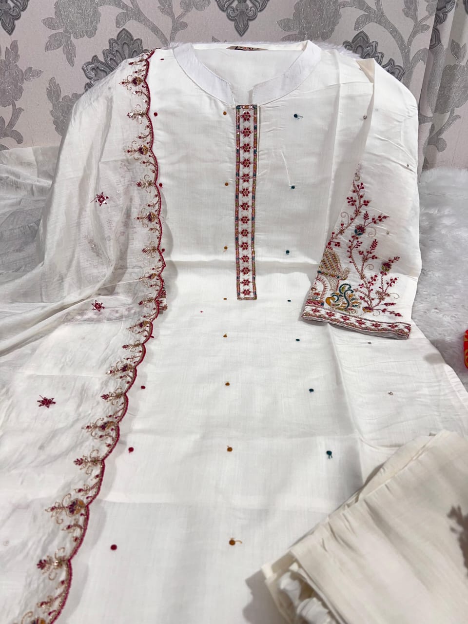 ✨ Festive Traditional Muslin Silk Kurti Set ✨
