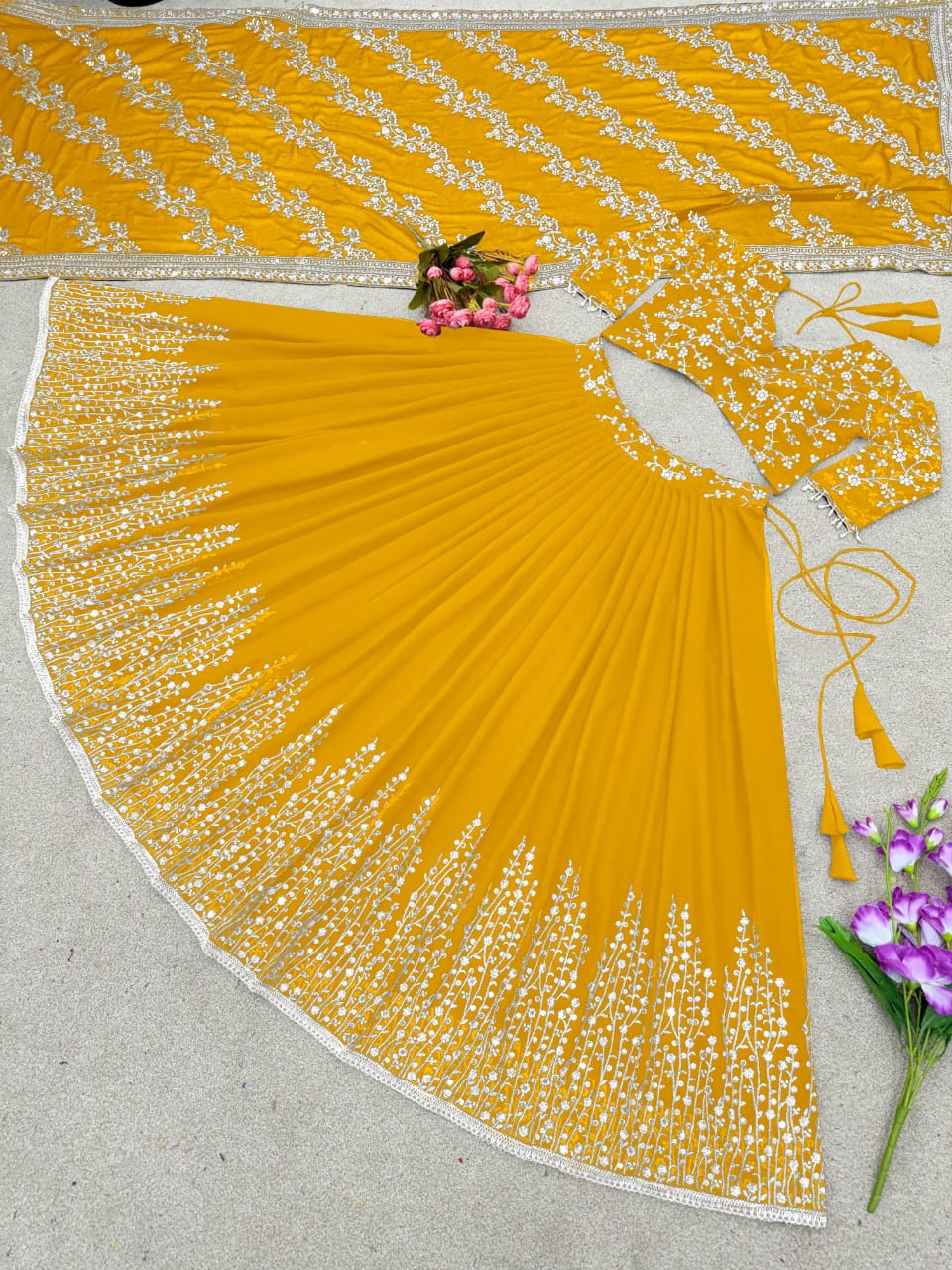 ✨ Elegant Embroidered Sequence Designer Lehenga Set – Premium Partywear