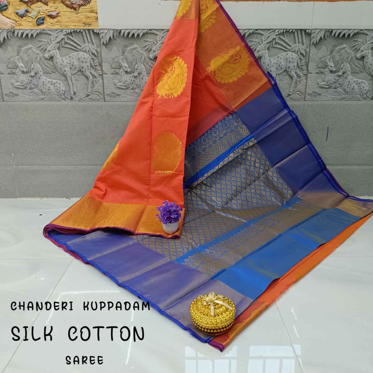 Chanderi Kuppadam Rich Silk Cotton Saree – Big Butta Design