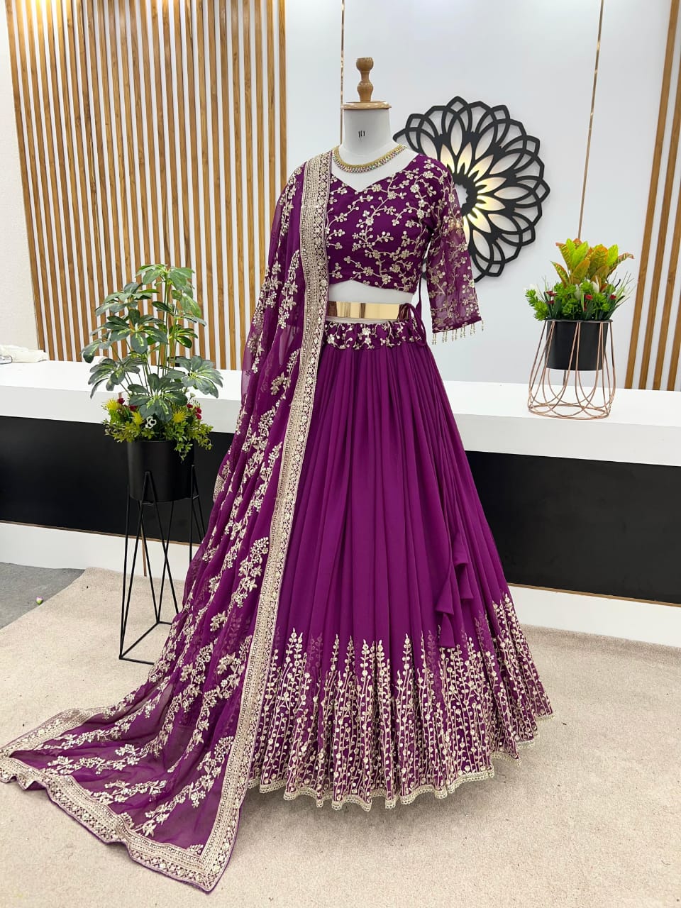 ✨ Elegant Embroidered Sequence Designer Lehenga Set – Premium Partywear
