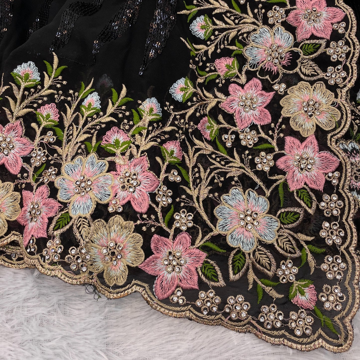 Premium Georgette Saree with Sequence & Stone Work