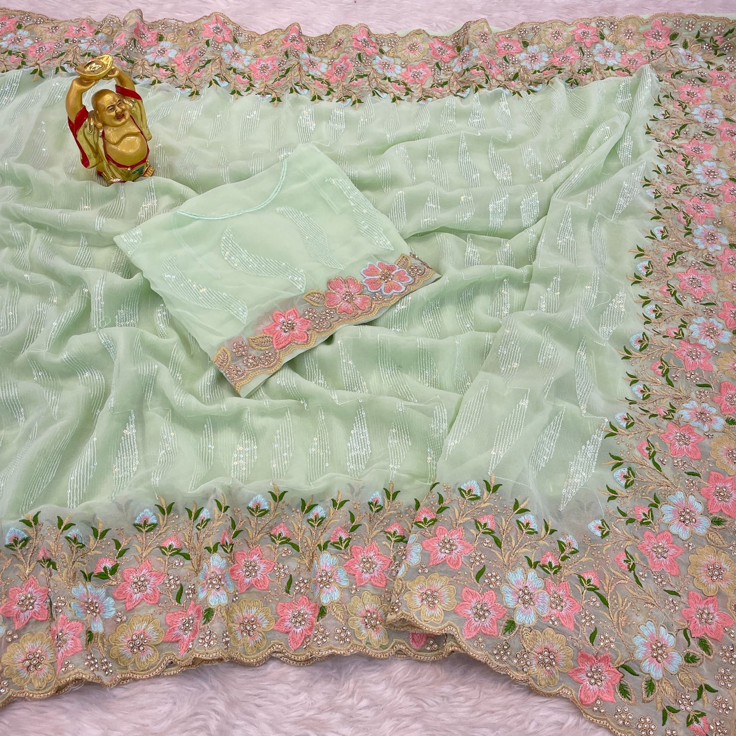 Premium Georgette Saree with Sequence & Stone Work