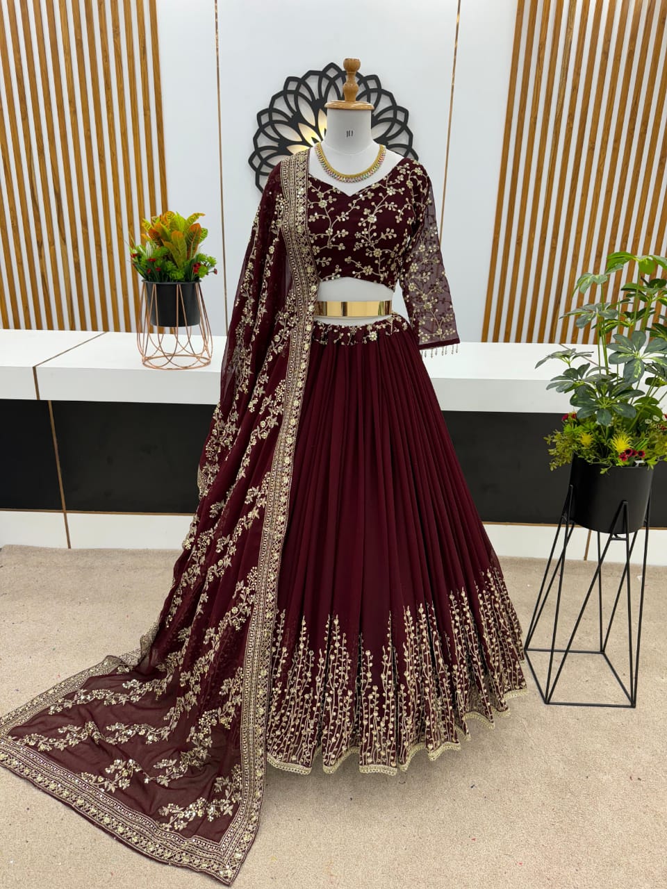 ✨ Elegant Embroidered Sequence Designer Lehenga Set – Premium Partywear