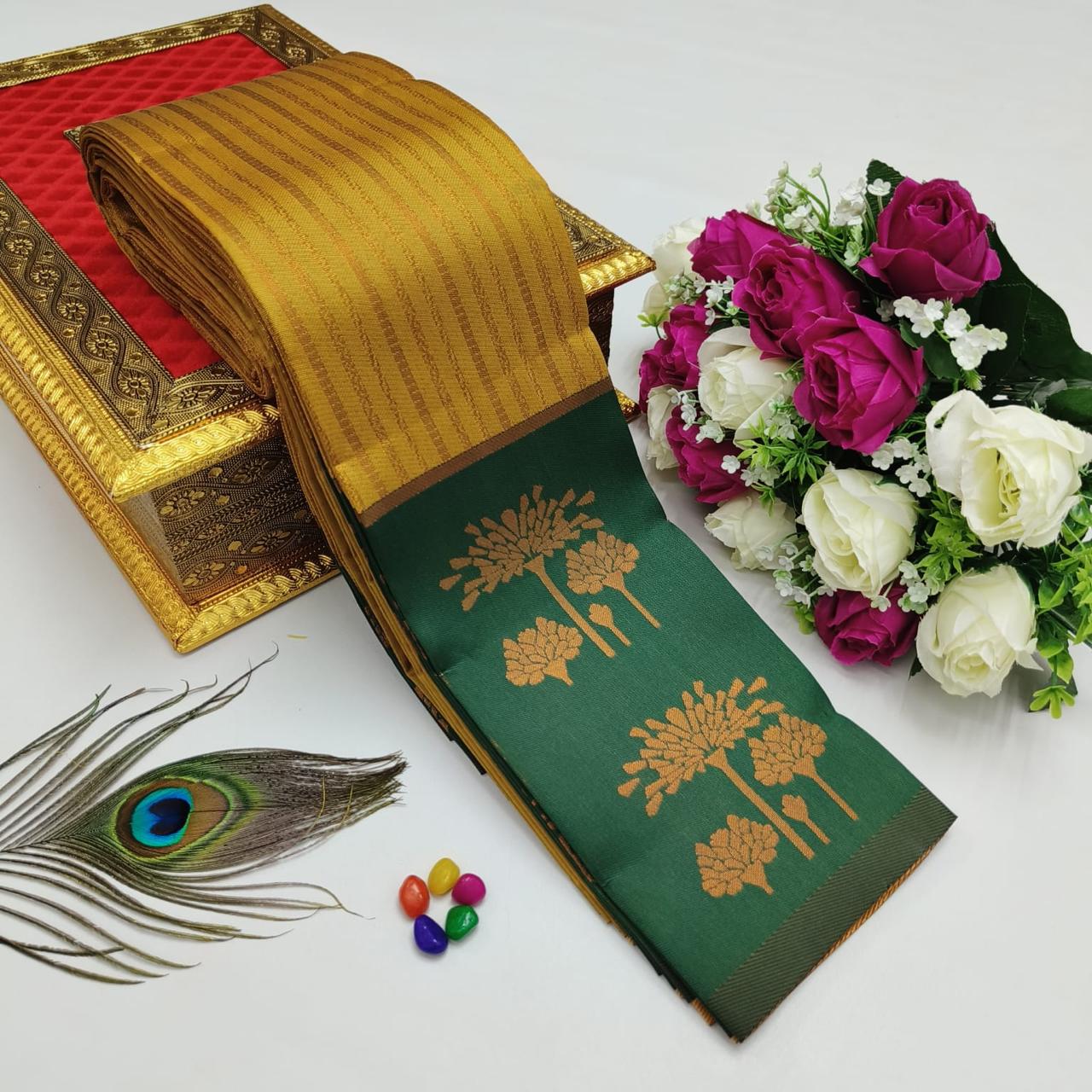 KUBERA KORVAI ELITE BRIDAL RAPIER FANCY LIGHT WEIGHT SILK TYPE SAREES