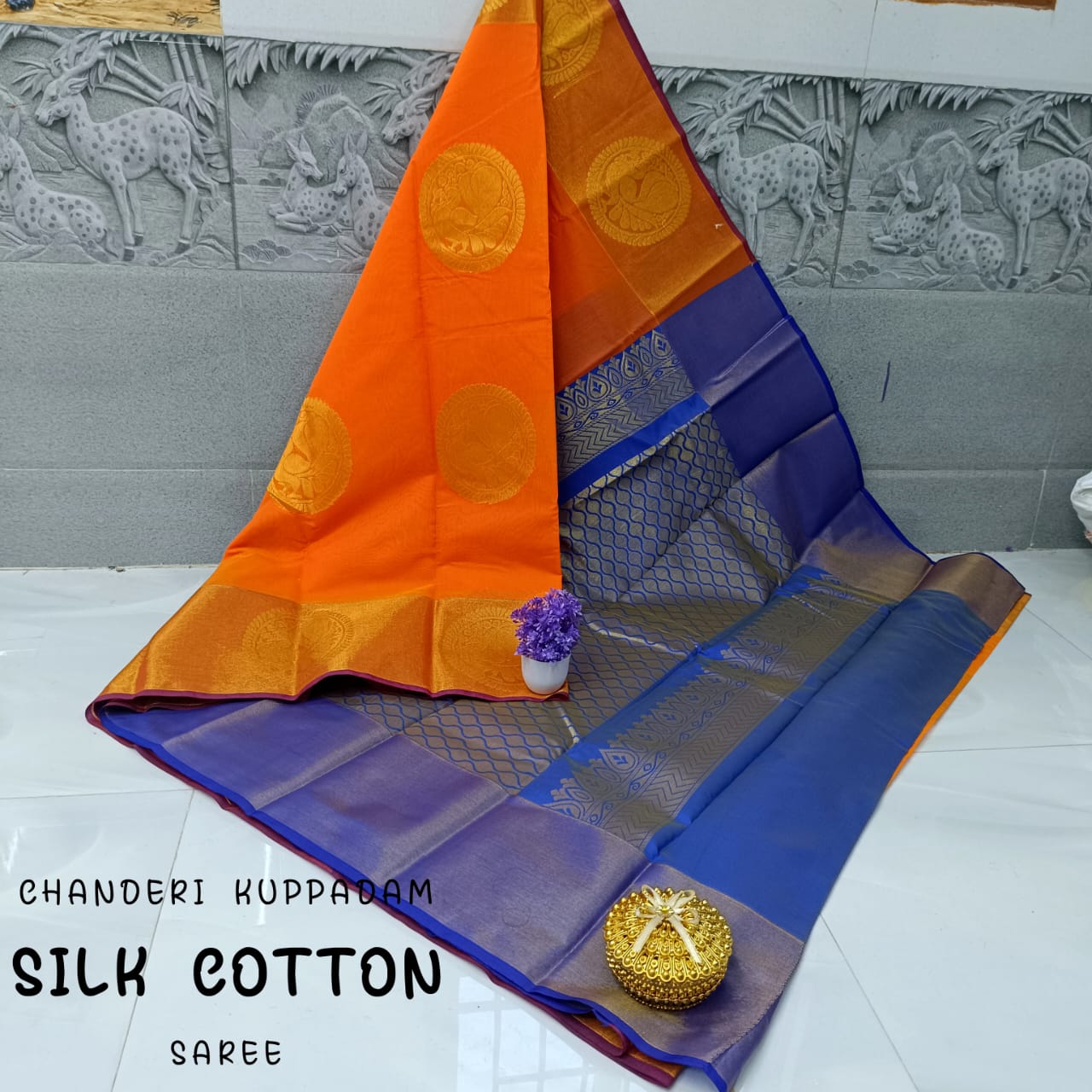 Chanderi Kuppadam Rich Silk Cotton Saree – Big Butta Design