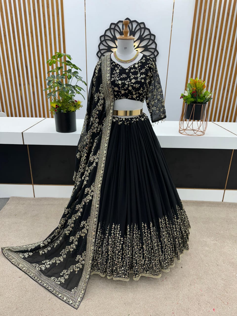 ✨ Elegant Embroidered Sequence Designer Lehenga Set – Premium Partywear