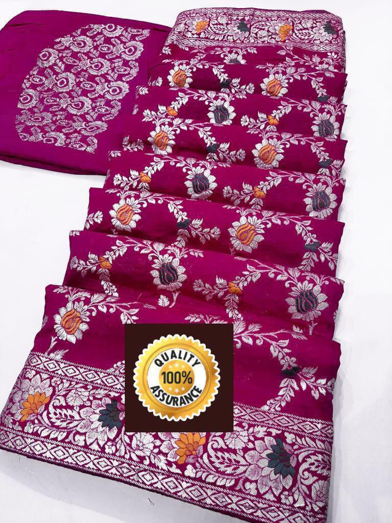 Beautiful heavy Banarasi Dola silk saree