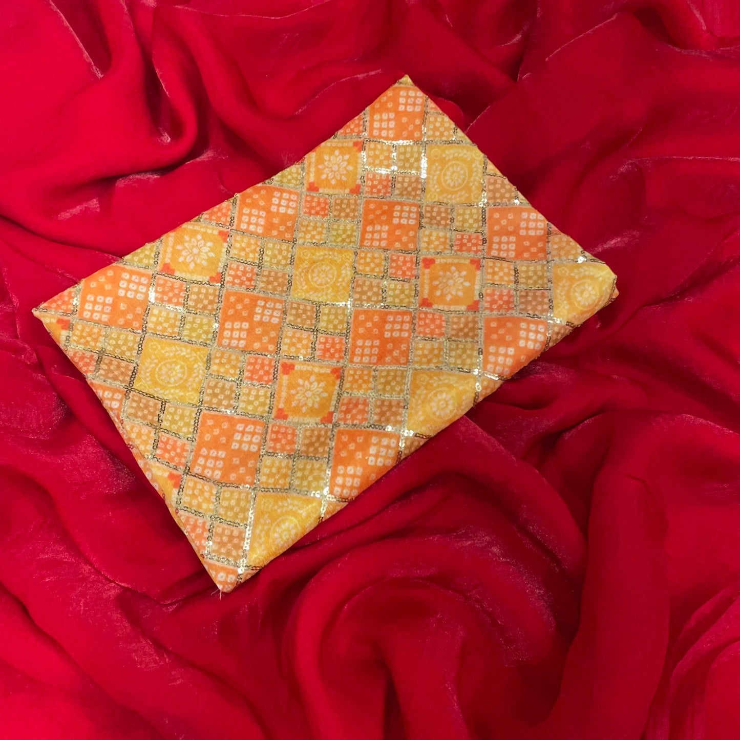 Space Silk Saree with Designer Mirror Work Blouse