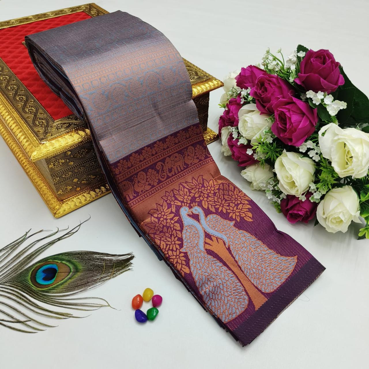 KUBERA KORVAI ELITE BRIDAL RAPIER FANCY LIGHT WEIGHT SILK TYPE SAREES