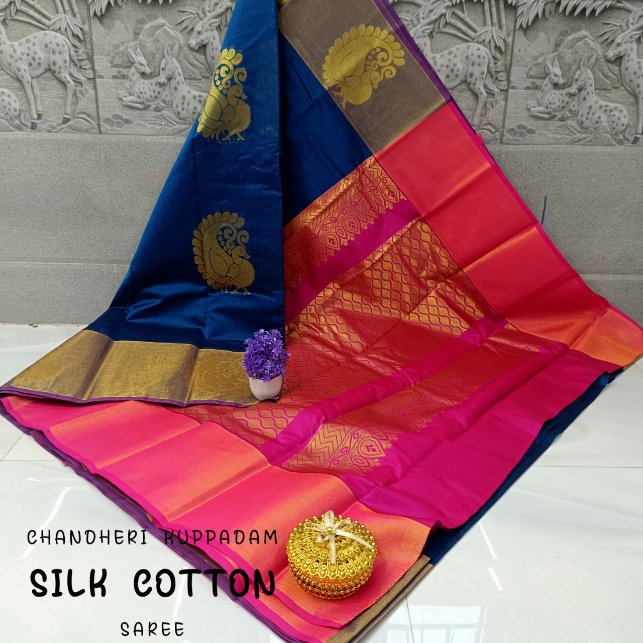 Chanderi Kuppadam Rich Silk Cotton Saree – Big Butta Design