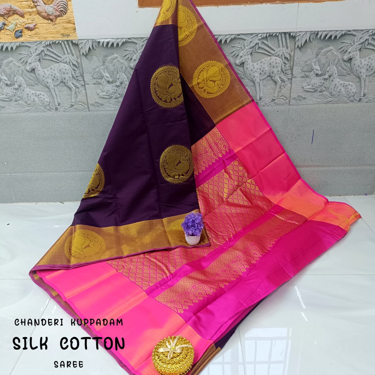 Chanderi Kuppadam Rich Silk Cotton Saree – Big Butta Design