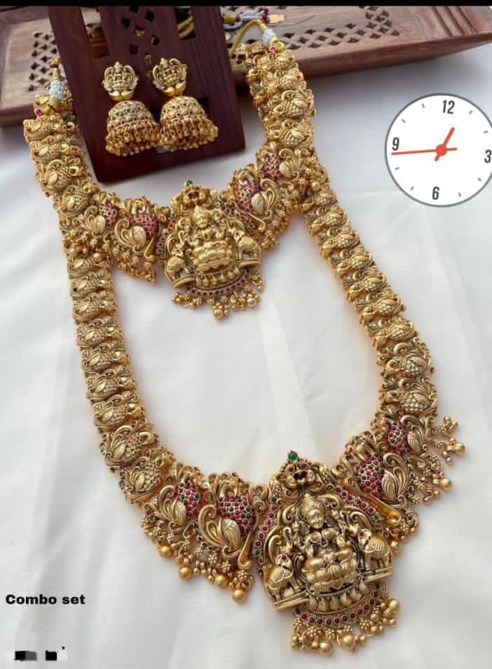 Temple Dual Necklace Set with Earrings