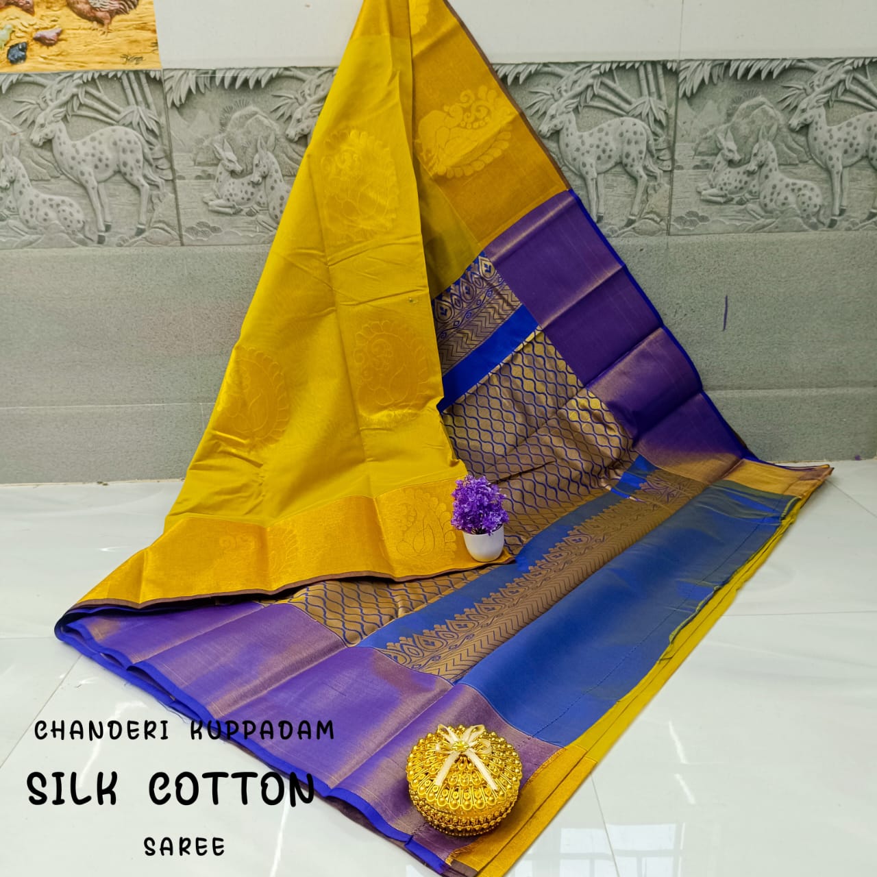 Chanderi Kuppadam Rich Silk Cotton Saree – Big Butta Design