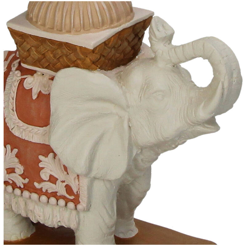 Candle Holder - Elephant Natural/Pink - Polyresin -  ↑ 34,5 Cm