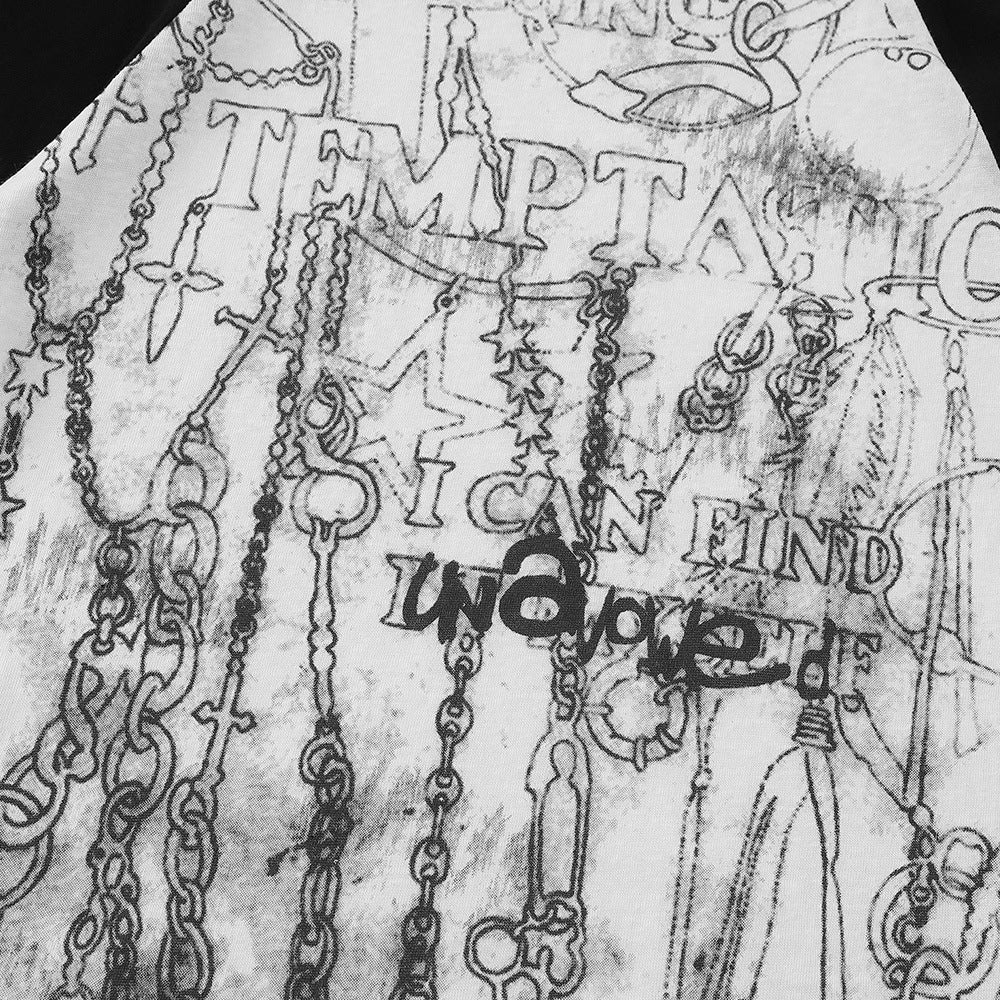 Sleeve Long Sleeve T-Shirt  Color-block Round Neck Basic Top