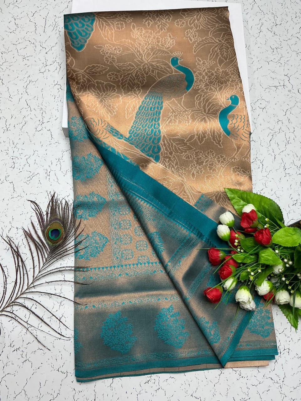 New Trending Peacock Bridal Silk Saree