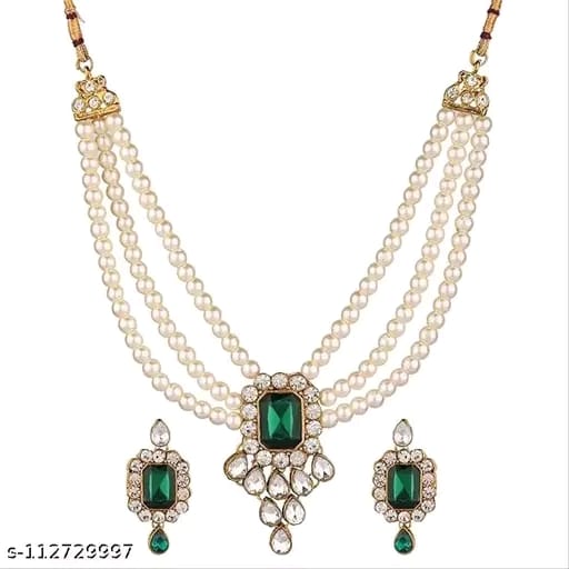 Pearl Choker Necklace with earrings