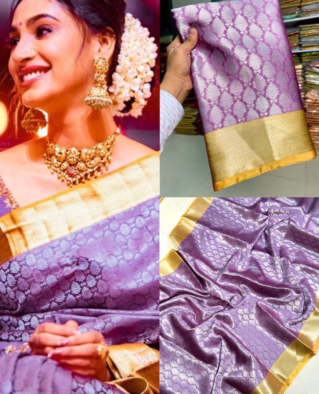 Premium Banarasi Bridal Silk Saree - Celebrity Inspired Banarasi Bridal Silk Saree – Contrast Rich Pallu & Brocade Blouse