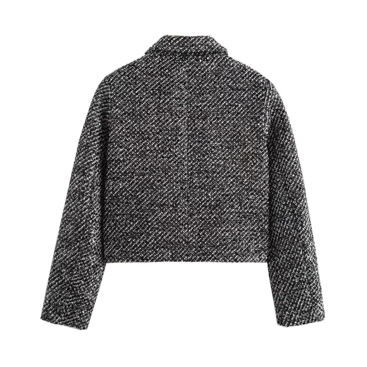 Sequin patterned casual jacket for women