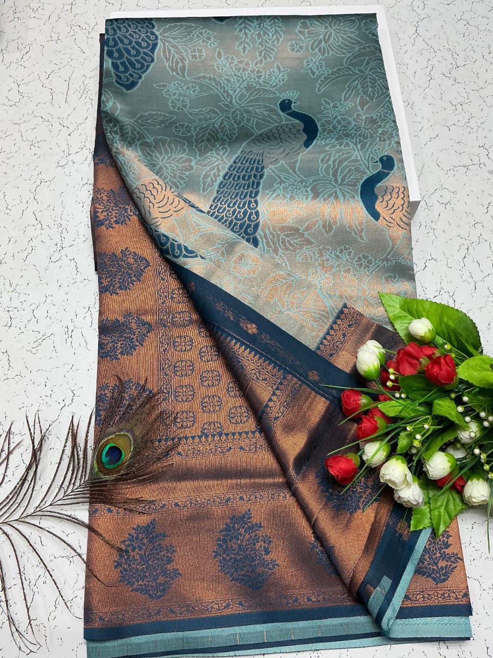 New Trending Peacock Bridal Silk Saree