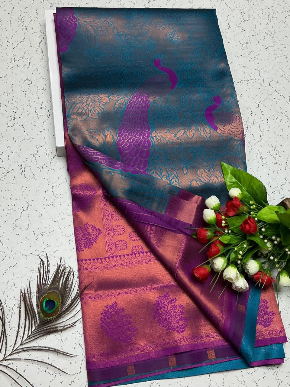 New Trending Peacock Bridal Silk Saree