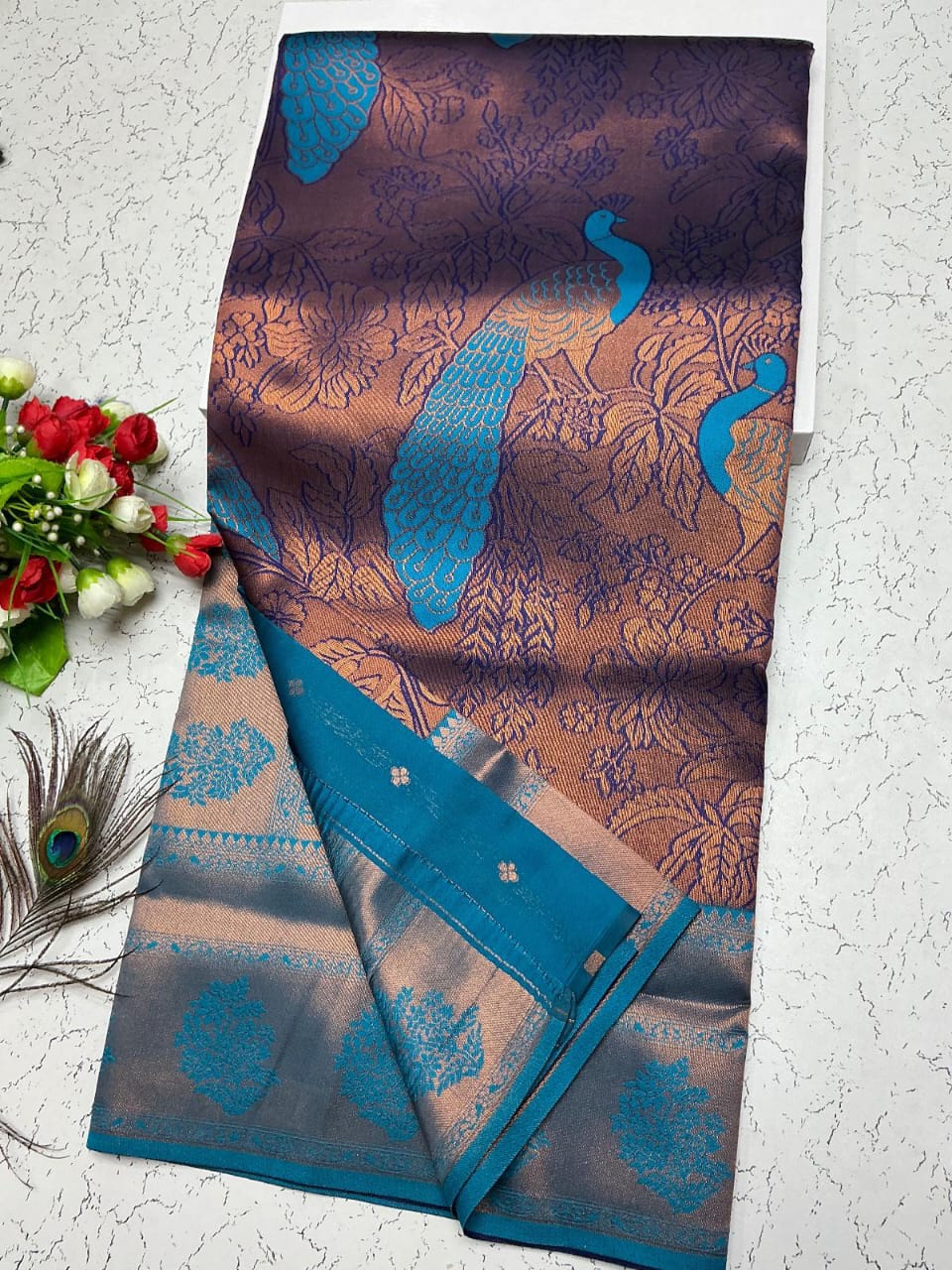 New Trending Peacock Bridal Silk Saree