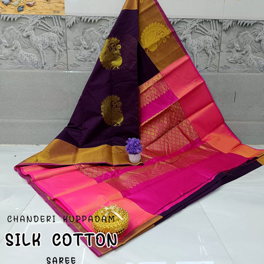 Chanderi Kuppadam Rich Silk Cotton Saree – Big Butta Design