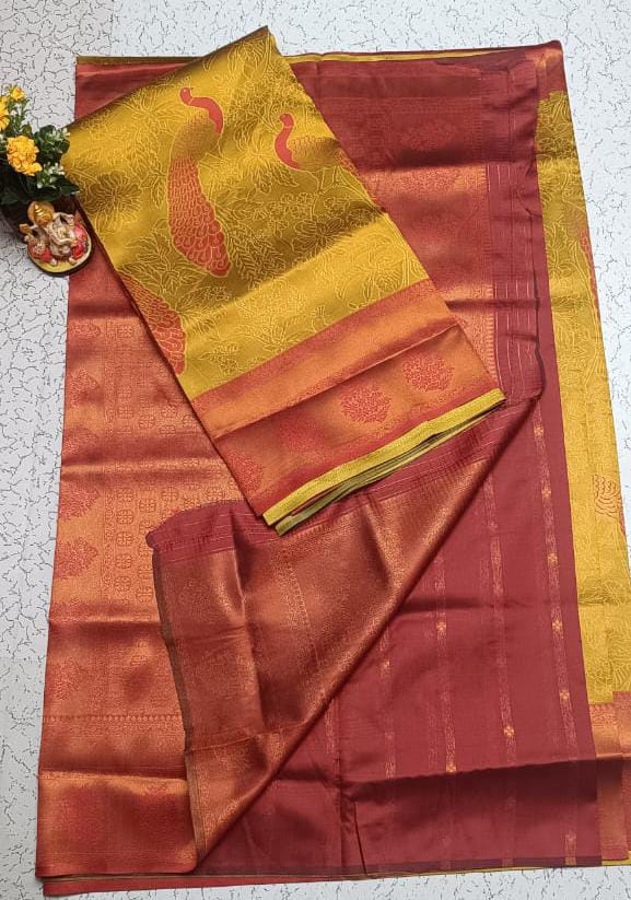 New Trending Peacock Bridal Silk Saree