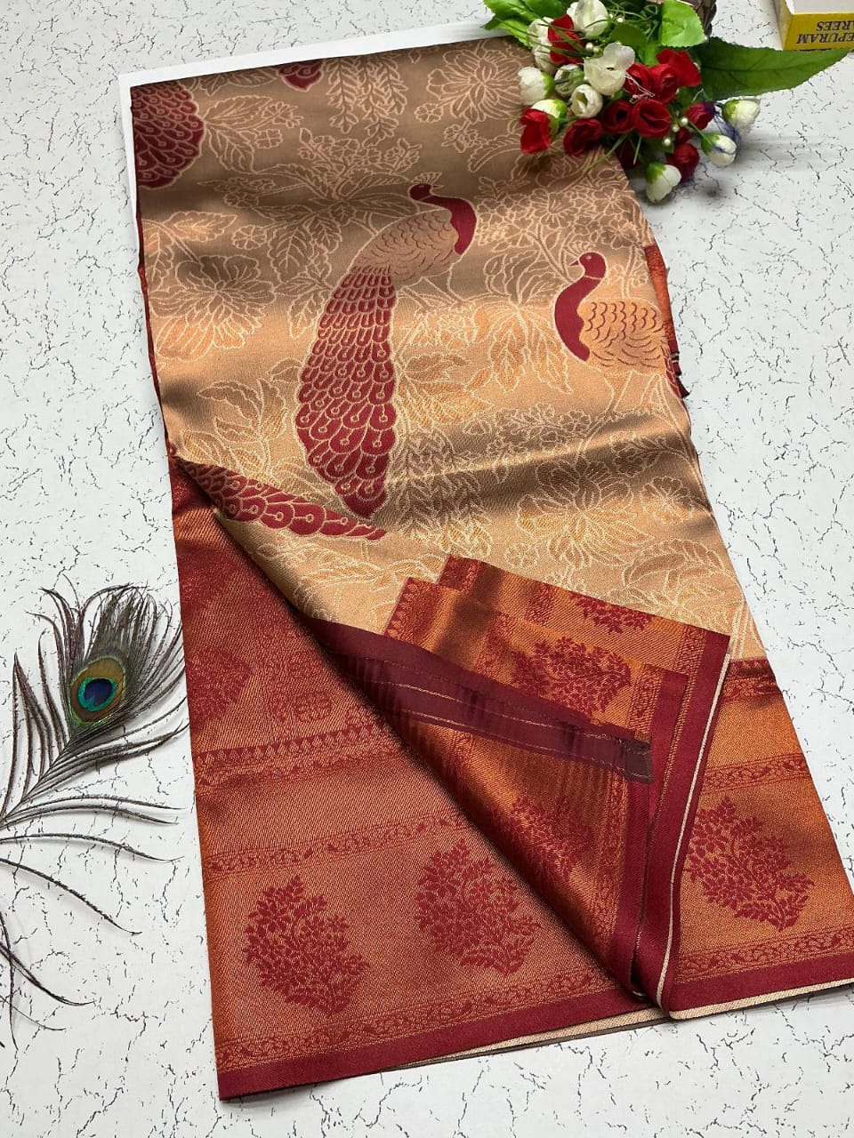 New Trending Peacock Bridal Silk Saree
