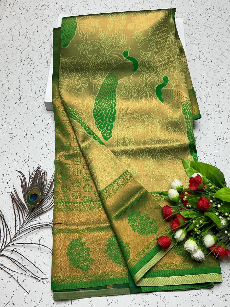 New Trending Peacock Bridal Silk Saree