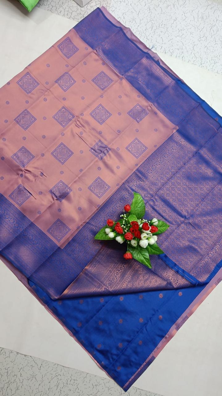 Premium Bridal Banarasi Silk Saree – Contrast Border & Rich Pallu