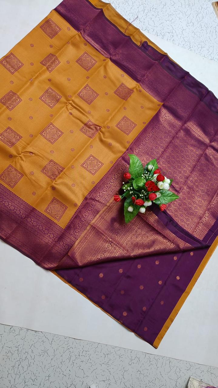 Premium Bridal Banarasi Silk Saree – Contrast Border & Rich Pallu