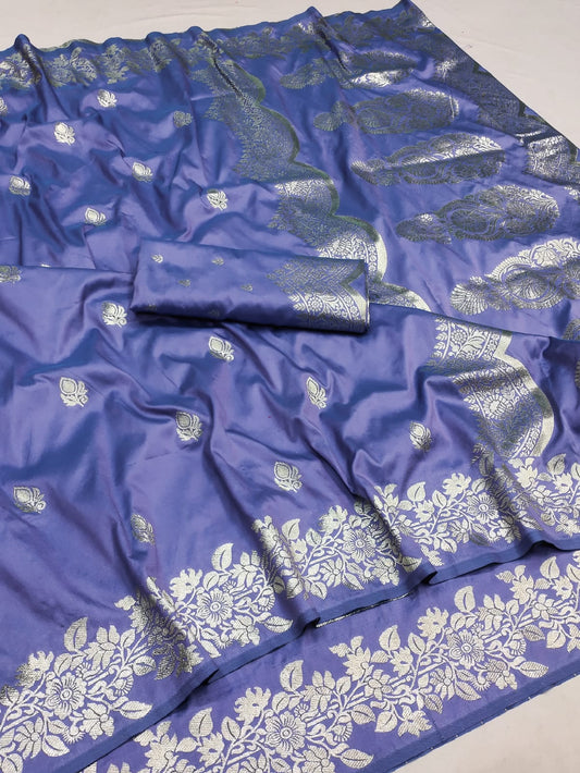Pure Banarasi Zari Silk Saree with Rich Pallu & Heavy Border