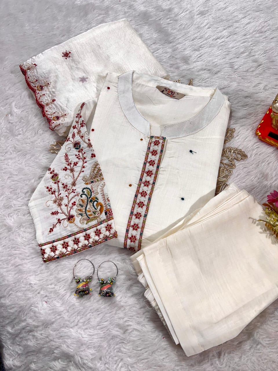 ✨ Festive Traditional Muslin Silk Kurti Set ✨