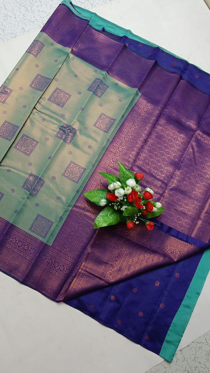 Premium Bridal Banarasi Silk Saree – Contrast Border & Rich Pallu